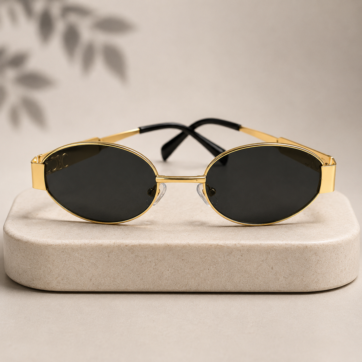 Gold Round Polarized Sunglasses – BLK-SG-0002