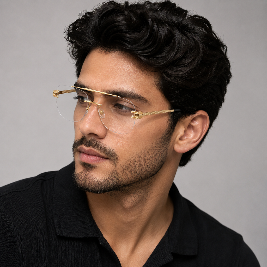 Cartier Rimless Navigator Gold With Transition Glasses - CT-OF-0013