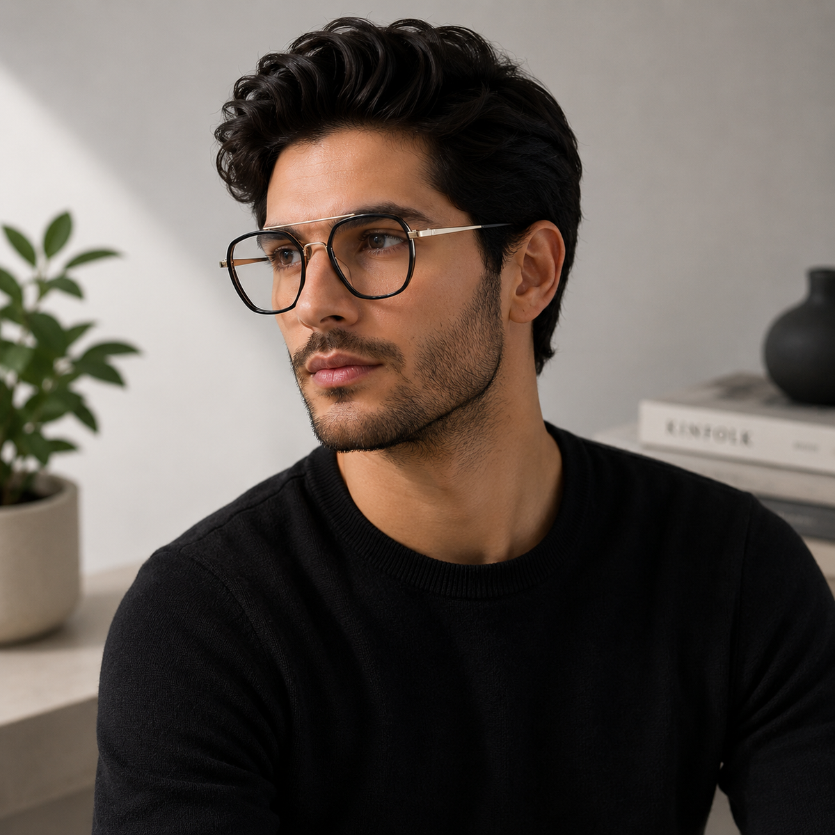 Black Aviator Square Premium Lightweight - BLK-OF-0012