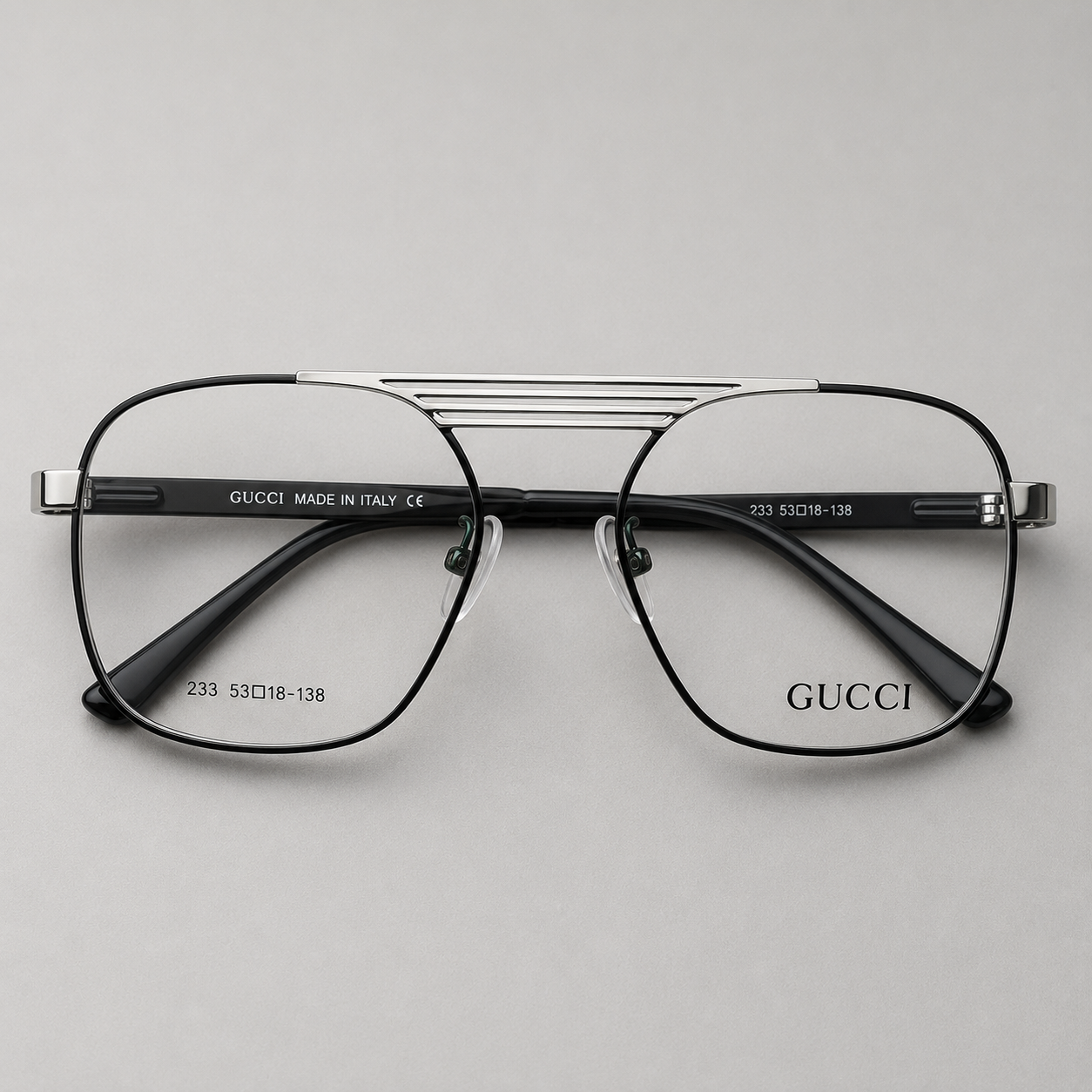 Gucci Signature Navigator Optical Frame – Black & Gold - BLK-OF-0043-GC-SL