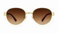 Gold UV400 Sunglasses – Vintage Metal Frame - BLK-SG-0003