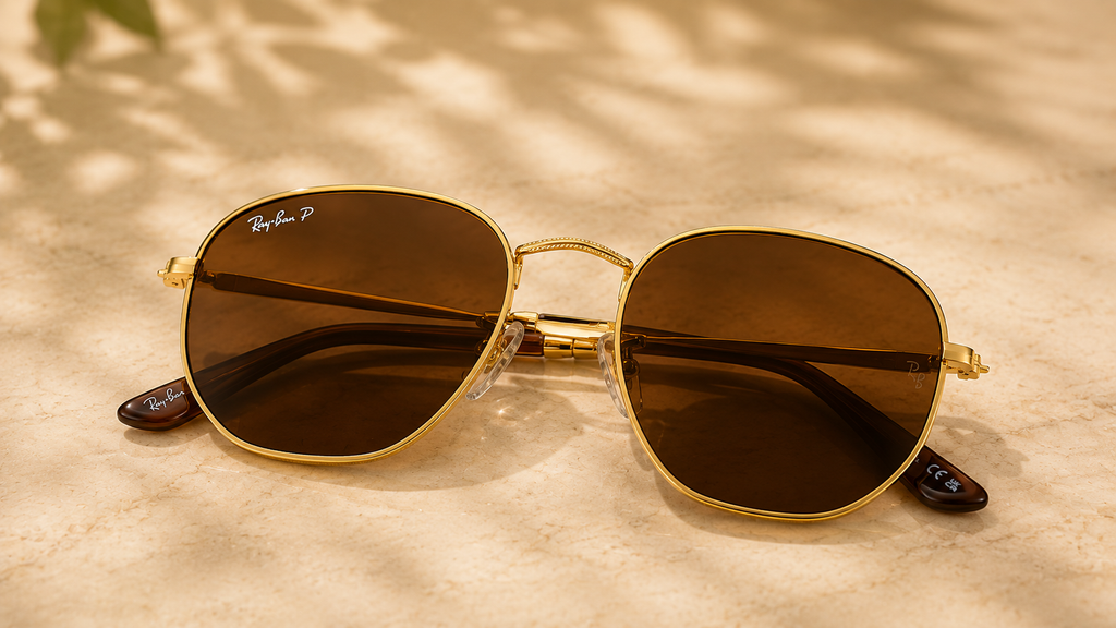 Product Title  Ray-Ban Polarized Geometric Gold Metal Sunglasses - RB-SG-0001
