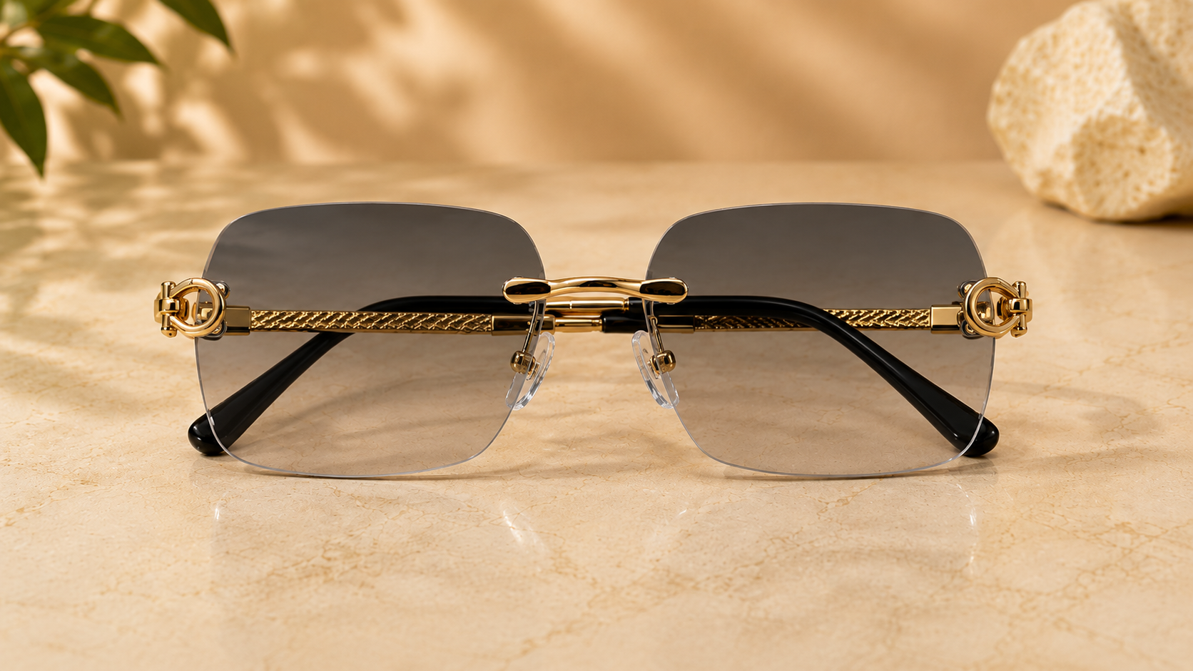 Cartier Rimless Rectangular Gold Optical Frame - CT-OF-0011