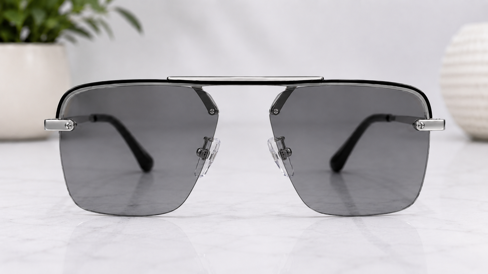 Cartier Rimless Navigator With Transition Glasses | UV400 Protection | Premium Lightweight - CT-PG-0015