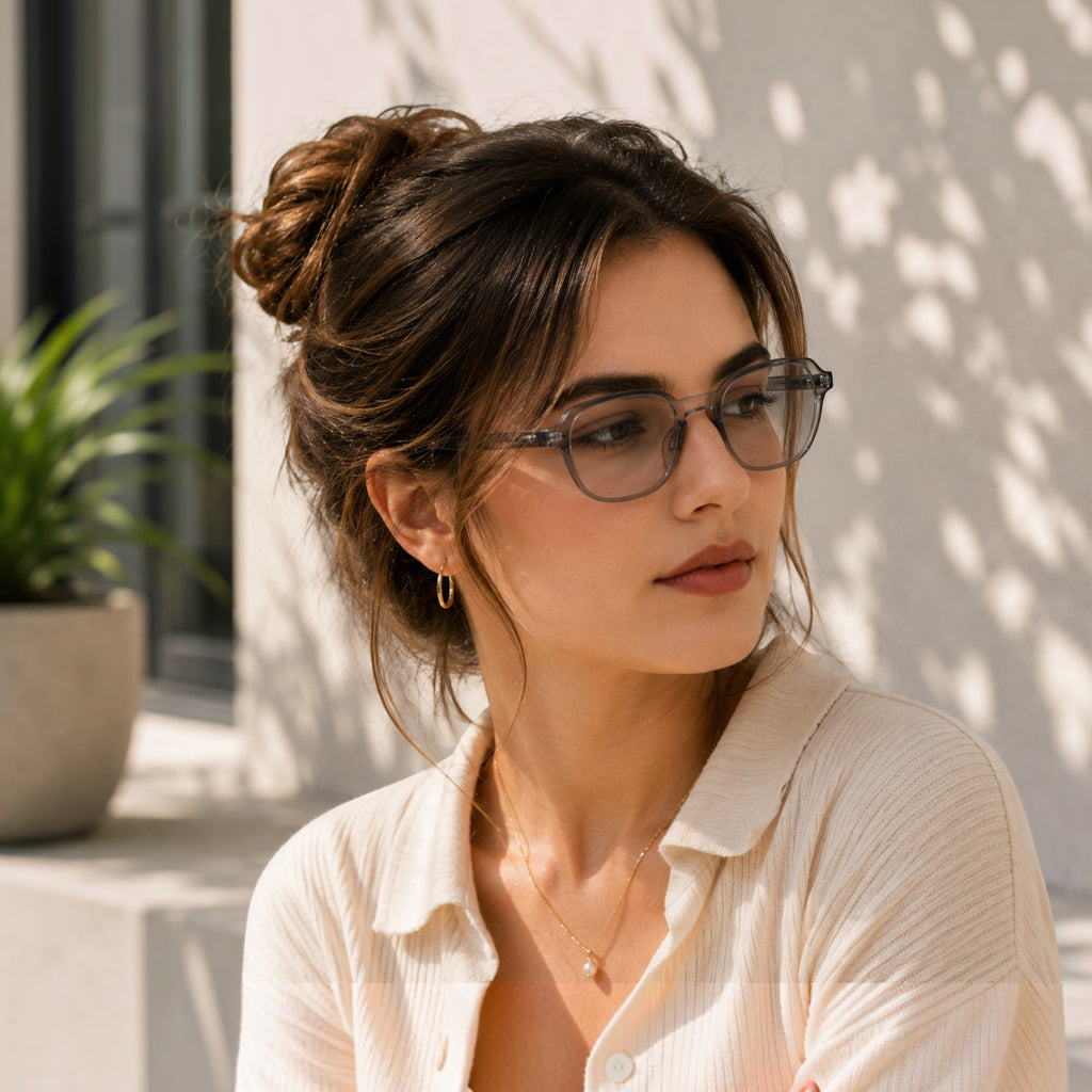 Crystal Smoke Square Optical Frame - BLK-OF-0016